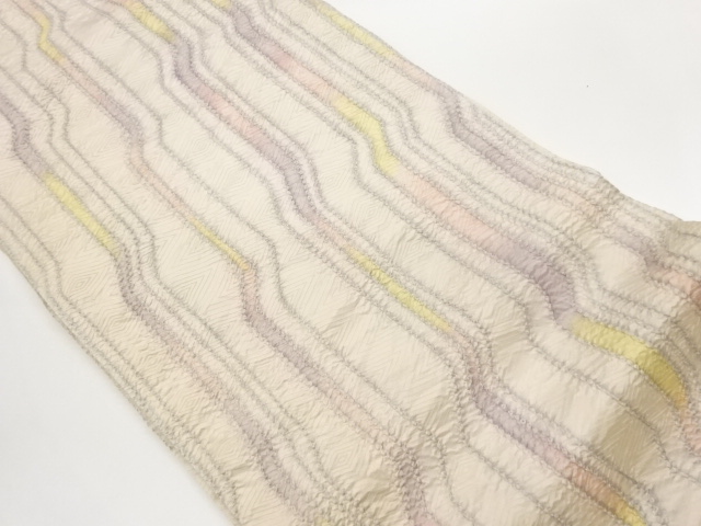 JAPANESE NAGOYA OBI / SHIBORI / ABSTRACT STRIPE